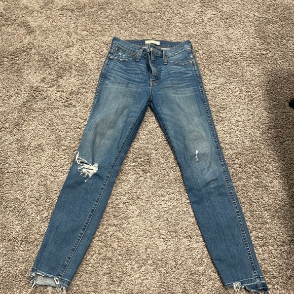 Madewell 10" High-Rise Skinny Jeans: Drop Step-Hem Edition size 25 - Picture 2 of 13